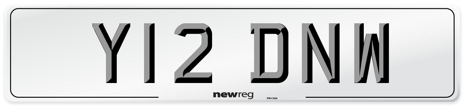 Y12 DNW Number Plate from New Reg